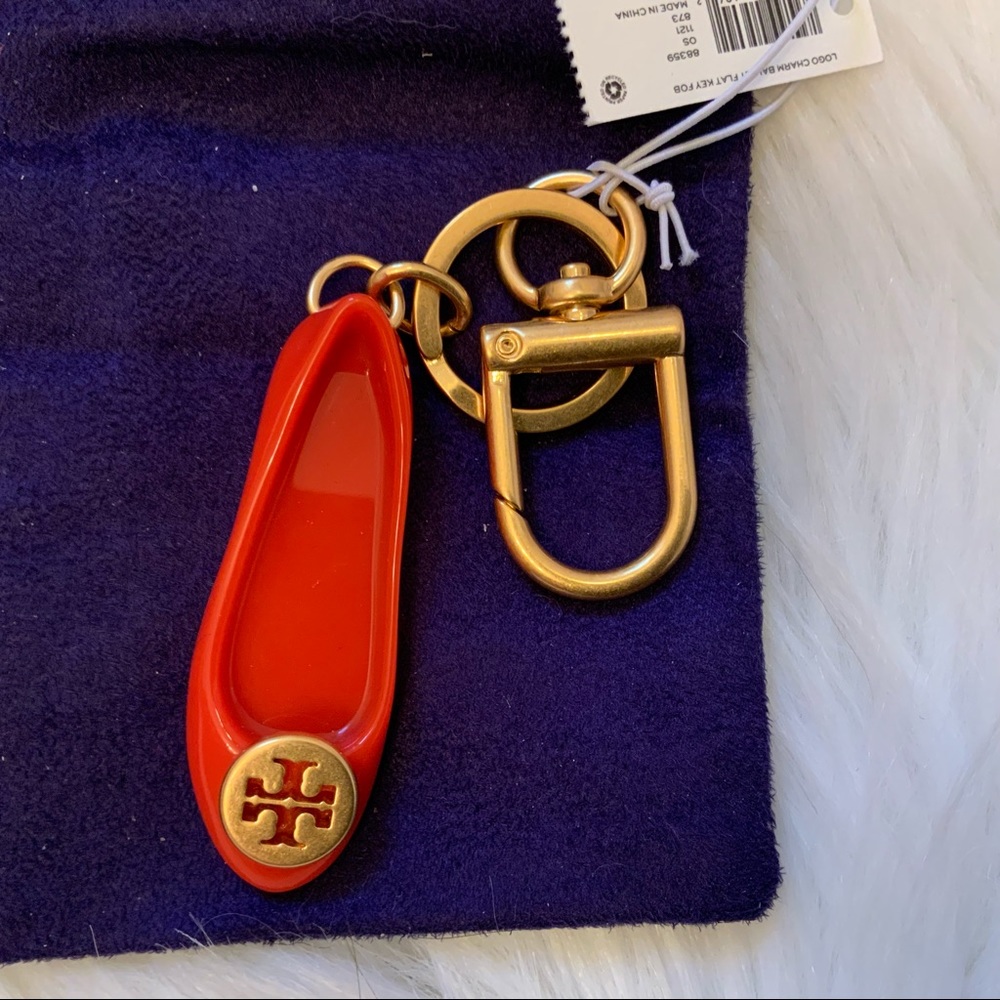 Tory Burch Logo Charm Ballet Flat Key Fob - NWT - Picture 3 of 10